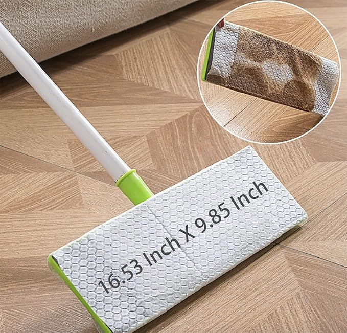 XL Dry Mop Refills 80 Count Disposable Dusting Cloths Dry Sweeping Refills Dry Duster Cloths Mop Pads Floor Cloth Refills Electrostatic Cloths 9.85"x16.53" Extra Large