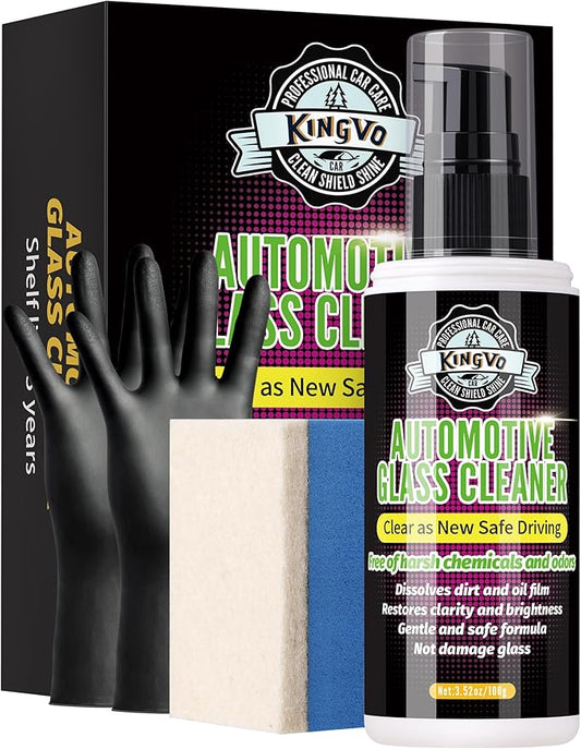 Kingvo Car Glass Cleaner Spray, Windshield Washer Fluid,Car Window Cleaner Auto Detailing Supplies Shower Door Water Spot Remover Washing Kit,100g