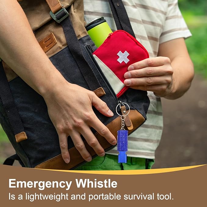 PATIKIL Emergency Whistle with Keychain, Bling Safety Survival Whistles Rescue Signaling Loud for Outdoor Camping Hiking Boating Hunting Fishing