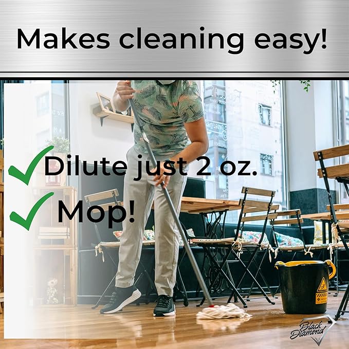 Restaurant Bio-Deodorizing Floor Cleaner Heavy Duty Commercial Concentrated Enzyme Degreaser and Odor Eliminator for Use in Mopping Bathroom, Kitchen, and Dining Room - 4 Gallons