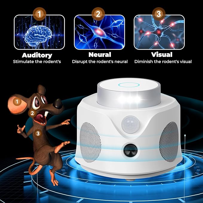Ultrasonic Mice Repellent for House Indoor Pest Repellent Mouse Rat Sonic Deterrent Device, Drive Away Mice from Home - No Killer Traps, 1 Pack