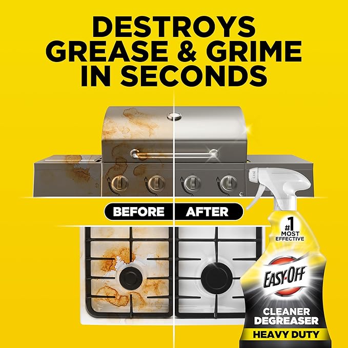 Easy-Off Heavy Duty Degreaser Cleaner Spray, 32 Ounce (Pack of 6)