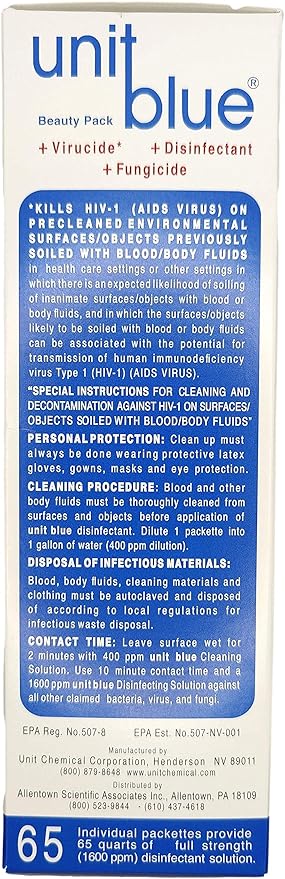 Unit Blue Barber Germicidal Disinfectant Concentrate for Barbers, Anti-Rust Formula, Sterilize Barbers Tool, Scissor, Clips, Razors, Brush, Combs & More, Barber Shop Supplies & Essentials (Pack of 12)