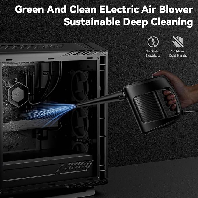 Electric Compressed Air Duster, Car Dryer Air Blower Corded Handheld, 35000RPM Powerful Dusts Remover, 110V for Electronics Car Interior Home Appliances Automotive Duster