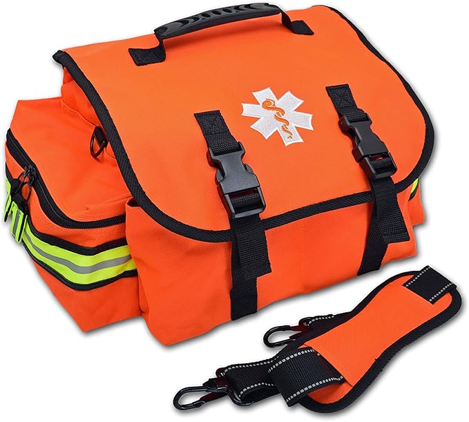 Lightning X Small First Responder EMT EMS Trauma Bag Stocked First Aid Fill Kit B (Fluorescent Orange)