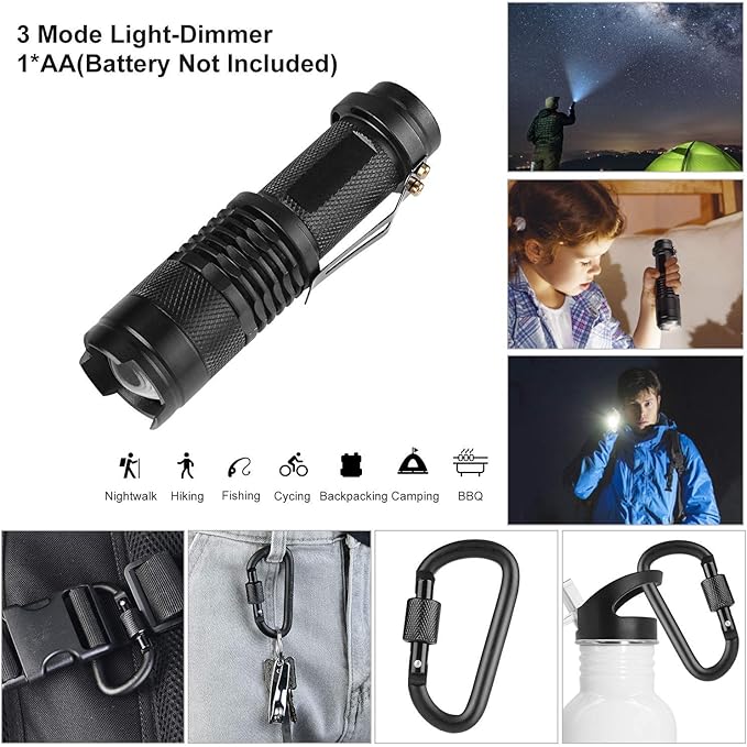 Survival Gear Kits Outdoor Survival Gear Tool for Trip,with Fire Starter, Whistle, Wood Cutter, Tactical Pen for Camping, Hiking, Climbing for Wilderness/Trip/Cars/Hiking/Camping