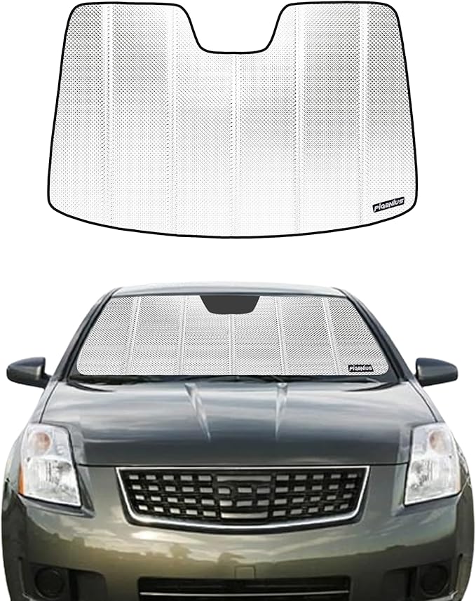 Windshield Sun Shade for 2007-2012 Nissan Sentra Sedan. Front Window Sunshade with Storage Bag