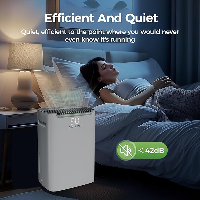 4,500 Sq Ft Home Dehumidifier with Drain Hose, 75 OZ Water Tank, 24 Hr Timer, 55 Pints High Efficiency Compressor for Basements, Bathrooms, Bedrooms and Laundry Rooms