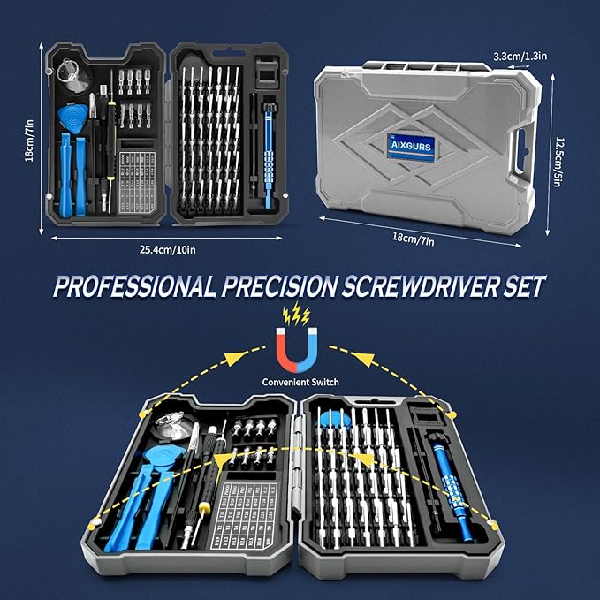Precision Screwdriver Sets 55PCS Magnetic Repair Tool Kit for iPhone, MacBook, Computer, Laptop, PC, Tablet, PS4, Xbox, Nintendo, Game Console
