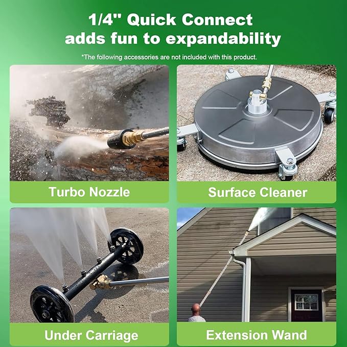 Pressure Cleaner, 5000 PSI 4.0 GPM Heavy Duty Power Cleaner with 33FT Hose, 4 Quick Connect Nozzles, Foam Cannon, Blue