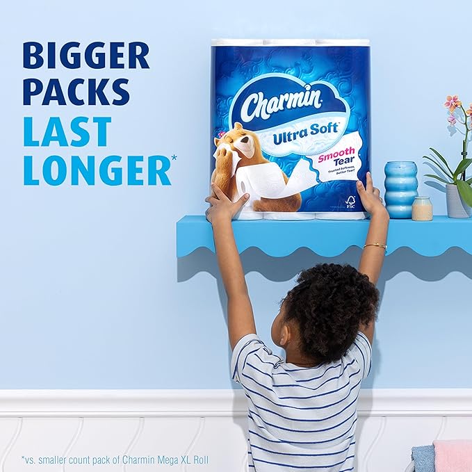 Charmin Ultra Soft Toilet Paper 12 Mega XL Rolls, 336 Sheets Per Roll