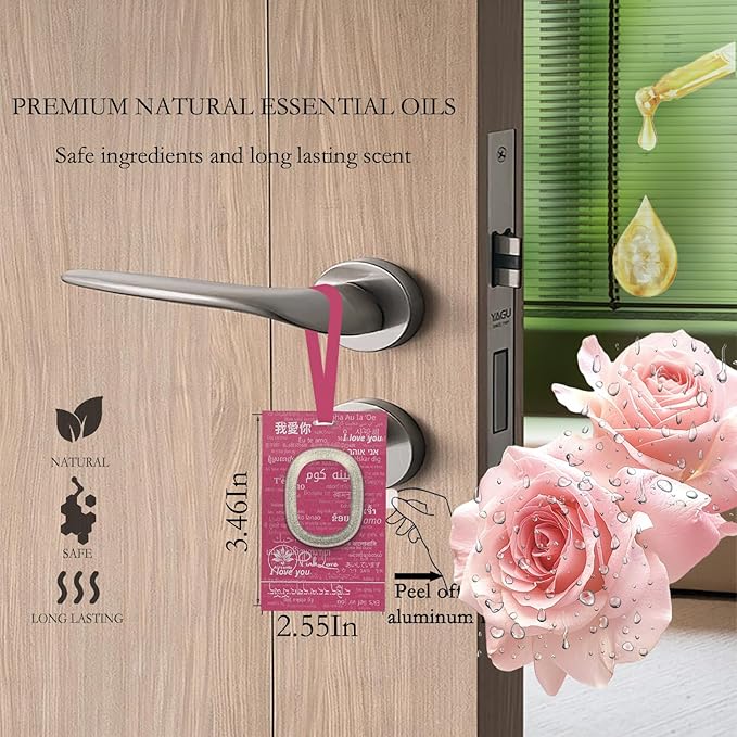Car Air Freshener Hanging Car Fresheners Long Lasting CAR Air Fresheners Odor Eliminator, Essential Oil Fragrance for Home or Auto for Women Men Gifts Ideas (6 Packs, Pink Love)