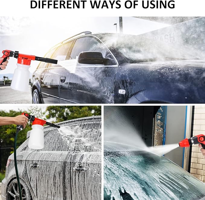 AUTODECO 35Pcs Car Wash Detailing Kit Cleaning Kits with Foam Gun Sprayer Collapsible Bucket Brush Large Wash Mitt Towels Complete Interior Exterior Car Washing Supply Set Black