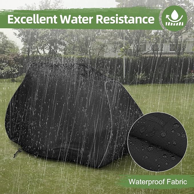 Riding Lawn Mower Cover, 600D UV & Dust & Water Resistant Lawn Tractor Cover, Durable Outdoor Universal Riding Lawnmower Cover with Reflective Strip(72"L x 54"W x 46"H/Black)