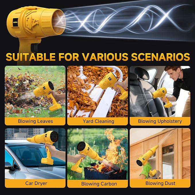 Electric Leaf Blower Cordless for Dewalt 20V Max Battery, Handheld Leaf Blowers for Lawn Care, Blowing Leaves ＆ Dust, Turbo Jet Blower Car Dryer, Battery Powered Mini Leaf Blower(Battery Not Included)