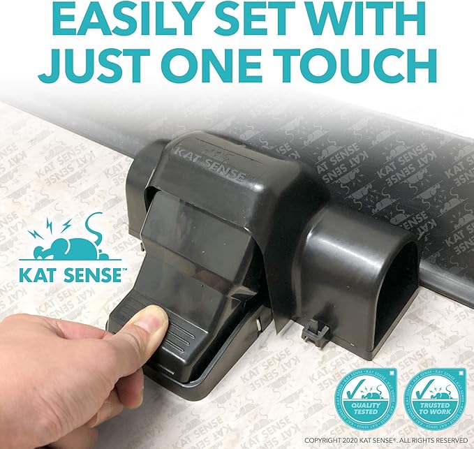Rat & Chipmunk Traps, Prevents Accidental Triggering with Covered Tunneled Design, Quick Humane Kill, Indoor 'N Outdoor Mouse Snap Traps