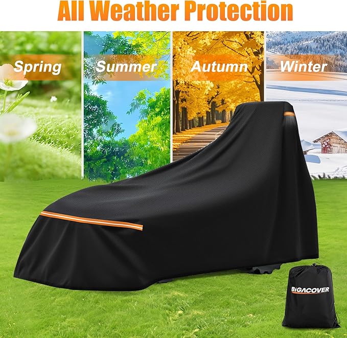 Heavy Duty Tractor Cover Waterproof 600D Oxford – Fits John Deere, Kubota, Mahindra, New Holland, Massey Ferguson Compact Tractors – All Weather Protection with Storage Bag