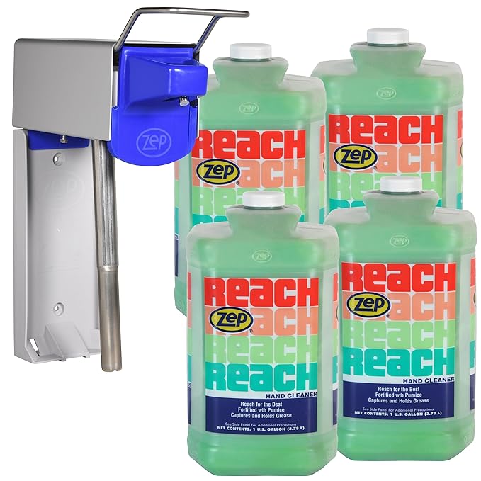 Zep Reach Industrial Strength Hand Cleaner D-4000 Hand Soap Dispenser - 1 Gal (Case of 4) - 92524 - Removes Stubborn Shop Soils