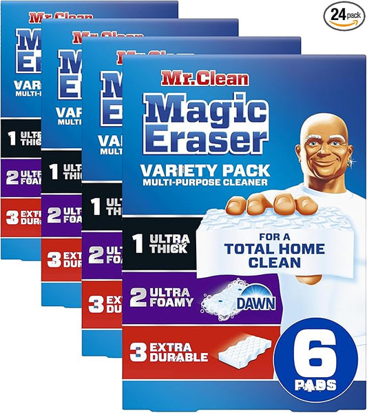 Mr. Clean Magic Eraser | All Purpose Cleaner | Variety Pack | 6ct, Pack of 4