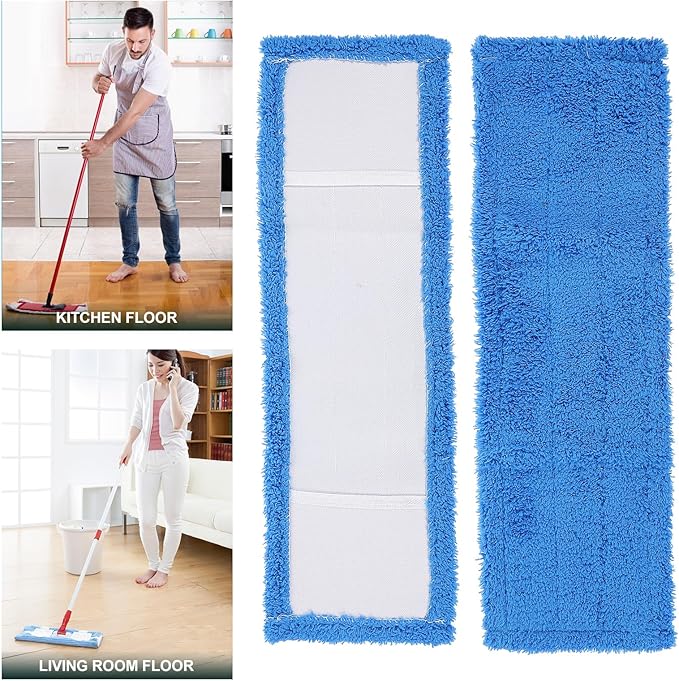 KESYOO Mop Heads Replacements Microfiber Mop Pad Refill Chenille Dust Cloth Replacement for Household Cleaning Hardwood Floor Wet Dry