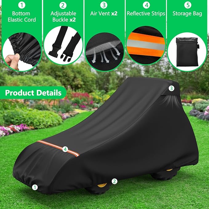 AKEfit Tractor Cover,Tractor Covers Waterproof Heavy Duty,420D Oxford Waterproof, Dustproof, UV Protection Universal Tractor Cover With reflective strip,149.2''Lx76.3''Wx86.2''H
