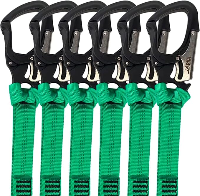 Rock-N-Arbor RNA Squatch Draw Speed Line Slings, 1-Inch Nylon Speed Line with Double-Action Snap Hook, Arborist and Rigging Gear, 26 inches, 6-Pack, Green