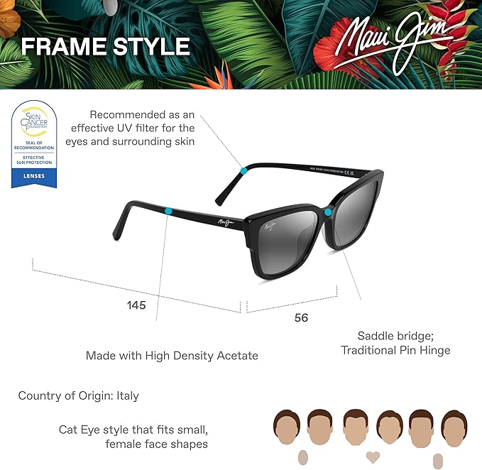 Maui Jim Polarized Women's Kou Cat Eye Sunglasses