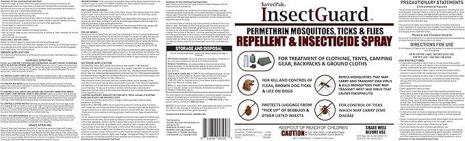 InsectGuard Permethrin Mosquitoes, Ticks and Flies Repellent & Insecticide Spray Gallon (128.00oz) 2 Pack