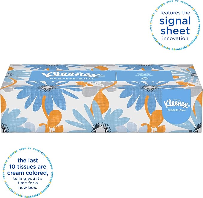 Kleenex Professional Facial Tissue, Bulk (13216), Flat Boxed Format, Designed for Business (100 Tissues/Box, 60 Boxes, 6,000 Sheets/Case)