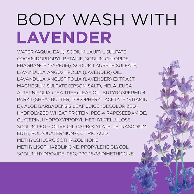 Dr Teal's Body Wash with Pure Epsom Salt, Soothe & Sleep with Lavender, 24 fl oz (Pack of 4)