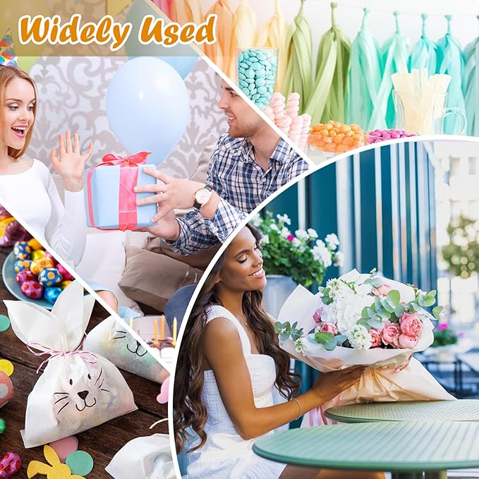 200 Sheets Tissue Paper, 20 Colors 14" X 20" Tissue Papers for Gift Bags Birthday Party Flower Decoration, Colored Tissue Paper Bulk for Packaging