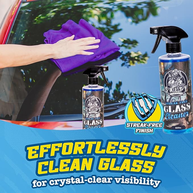 Salty Captain DIY Detailing Car Cleaning Kit – Car Wash Kit with 15L Bucket, Hand Mitt Towels, Brushes & 6x Cleaning Fluids – With Pressure Washer Snow Foam Cannon – Premium Quality & Easy to Use