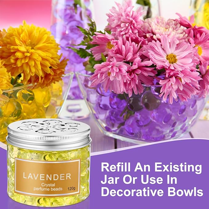 10 Pack Odor Eliminating Beads, Pet Scents Deodorizing Gel Beads Air Fresheners Care for Home 4 oz Eliminates Odors in Bathrooms Cars Boats (Lemon, Sea, Rose, Jasmine, Lavender)