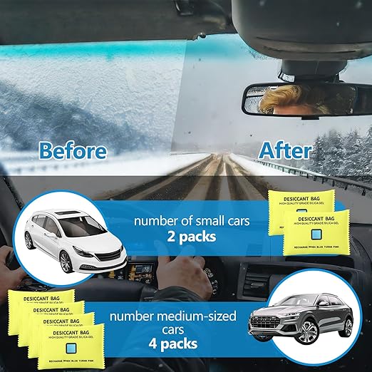 10 Packs 200g Rechargeable Silica Gel Desiccant Moisture Absorbing Bag for Storage Bin Indicating Silica Gel Desiccant Packet Reusable Dehumidifier Bag for Home Closet Car(6 x 3.5 Inches)