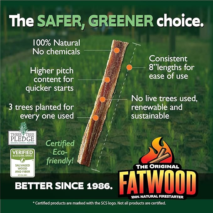 Better Wood Products 13 Pound Limited Edition Protect The Parks Series All Natural Fatwood Fire Starter Sticks for Fireplaces and Chimneys