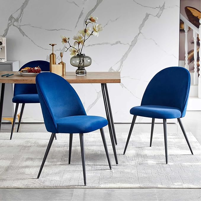 Modern Dining Table Set for 4,Stylish Rectangular Kitchen Table with Chairs Set, Compact Breakfast Dinner Table Set & Armlss Beautiful Dining Chair Velvet with Strong Metal Legs for Indoor