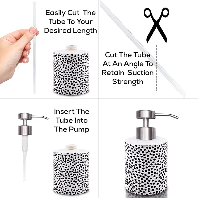 Elegant Flat Top Stainless Steel Soap and Lotion Dispenser Pumps (Brushed Nickel, 4 Pack)