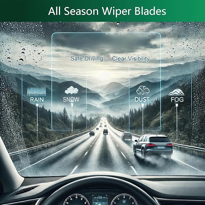 24" + 18" Windshield Wiper Blades Set for Mazda CX5 CX9 CX-5 CX-9 2017 2018 2019 2020 2021 2022 2023 2024 2025 - OEM Quality, Top Lock Design, All season (Set of 2)