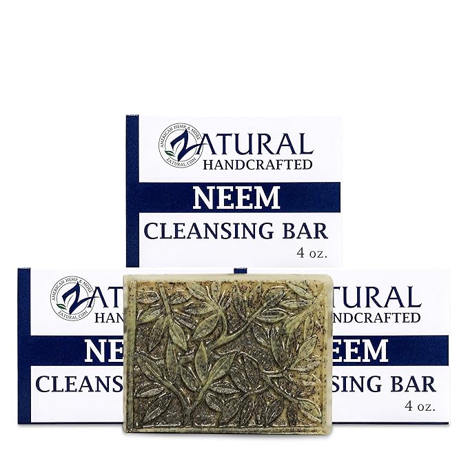 Zatural Neem Soap Bar Ultra-Sensitive Skin-Soothing Therapy for Skin Irritation, Itching, Flaking, and Dryness (3 Count)
