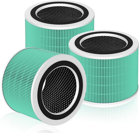 Core 200S Toxin Absorber Replacement Filter Compatible with LEVOIT Core 200S and Core 200S-P Smart WiFi Air Purifier, 3-in-1 H13 True HEPA Activated Carbon Filter, Core 200S-RF-TX, Green, 3 Pack
