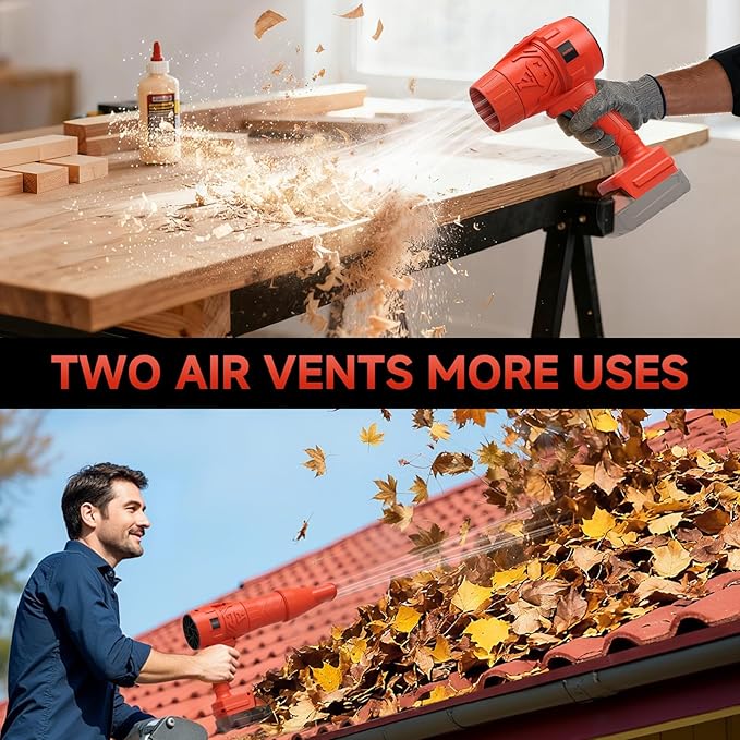 Electric Leaf Blower Cordless for Milwaukee M18 18V Battery, Handheld Leaf Blowers for Lawn Care, Blowing Leaves ＆ Dust, Turbo Jet Blower Dryer, Battery Powered Mini Leaf Blower (Battery Not Included)