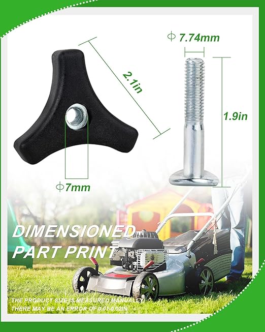 6 Sets Lawn Mower Handle Knobs Nut Bolt, Triangle Handle Knob Screw Bolt for Honda & Most Lawn Mower Machine Accessories