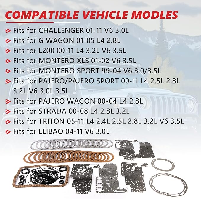 V4A51, R4A51 Transmission Master Rebuild Kit Overhaul V5A51, R5A51 Fits for CHALLENGER 2001-2011 V6 3.0L for L200 MONTERO STRADA for LEIBAO Auto part