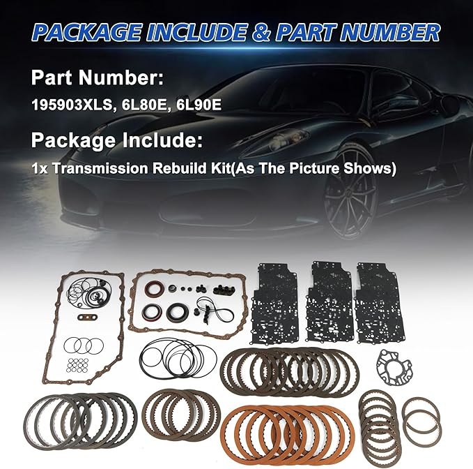 6L90 6L90E 6L80 6L80E Transmission Rebuild Kit Compatible with Escalade STS-V Express 1500 2500 3500 4500/Cadillac GMG Hummer Holden Pontiac 6 SPEED Transmission OE 195903XLS