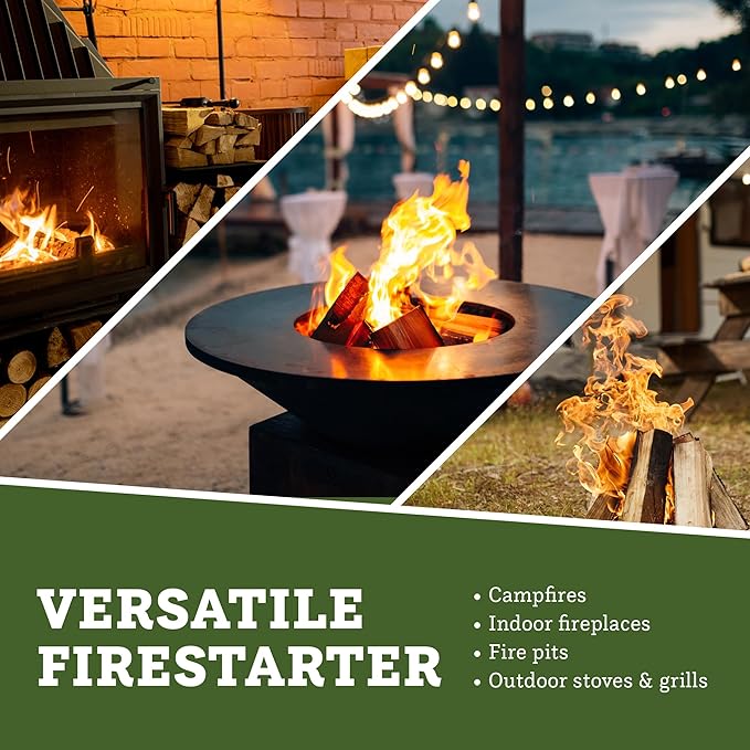 Double Tree Fire Starter Sticks - 100% Natural Cedar Wood Kindling, Quick & Easy Burning for Campfire, Camping Cooking Stove, Fire Pit, Fireplace & Grilling, lndoor & Outdoor - (XX Large 3 Cubic ft)
