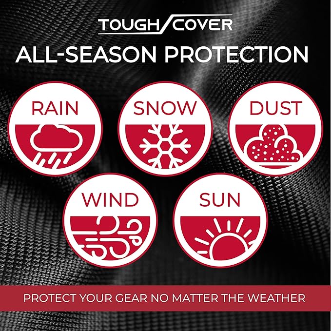Tough Cover Lawn Mower Cover - 94 in L x 19.5 in W x 13.5 in H, Black - Heavy-Duty 600D Oxford Fabric, Waterproof & Tear-Resistant Push Mower Cover, Outdoor Weatherproof Universal Fit