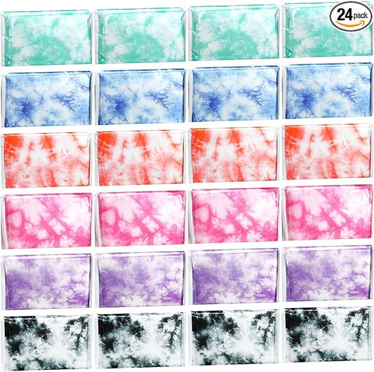 24 Packs Travel Size Tissue Pocket Slim Pack Facial 3 Ply Wallet Size Pocket Tissues for Travel Wedding Party Favors, 6 Styles(Tie Dye)