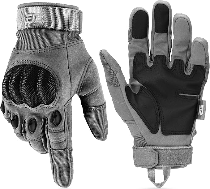 Glove Station Tactical Gloves for Men – Touchscreen Utility Gear with Hard Knuckle Protection Used in Motorcycle, Airsoft, Combat, Police, Shooting & Outdoor Work