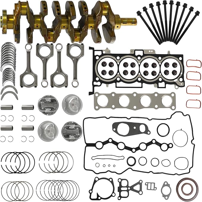 G4KJ 2.4 Engine Rebuild overhaul Kit w/Crankshaft Con-Rods Bearings Set Head Gasket Set Fit for Hyundai Sonata Santa Fe Sport Tucson Kia Sporta 2.4L 2011-2020 OE# 23111-2G200 20910-2GU03