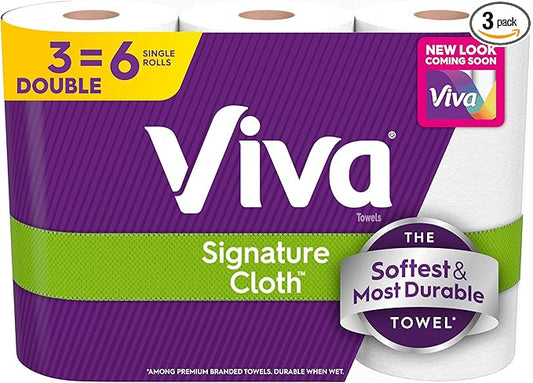 Viva Signature Cloth Paper Towels, 3 Double Rolls, 86 Sheets per Roll